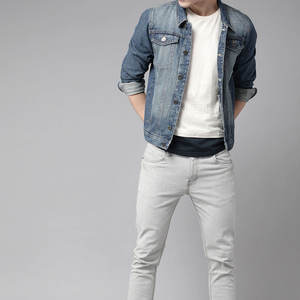 แจ็กเก็ตยีนส์สีทึบระบายอากาศได้ดีใส่สบายสำหรับฤดูหนาว - Product Image 3