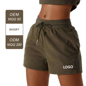 <b>Women's</b> 100% Cotton Fleece Summer Casual <b>Sweat</b> <b>Shorts</b> Custom Made Active Gym Workout Wear with Pattern Decoration on Sale - Product Image 2