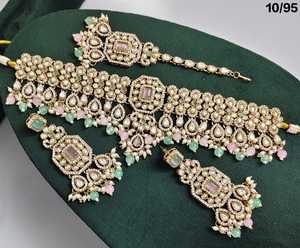 สร้อยคอชุบทองแบบโบราณพร้อมจี้ห้อยคอต่างหูและชุดเครื่องประดับงานแต่งแบบดั้งเดิมสำหรับผู้หญิง - Product Image 6