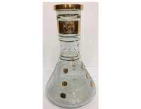 Vase en verre cristal égyptien Farida de luxe, givré, gravé en profondeur, style bohème, finition or 24 carats, mini chicha, vente en gros