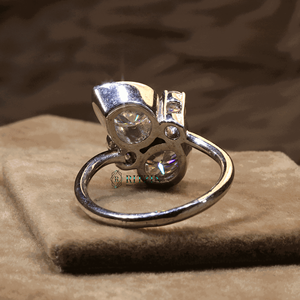 Pear And Round Cut Diamond Unique Style Engagement Ring For Women - Product Image 4