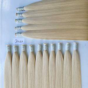 Extensión de cabello humano original, virgen, Rubio crudo, a granel, natural, sedoso, recto, suelto, pelo ondulado profundo - Product Image 2