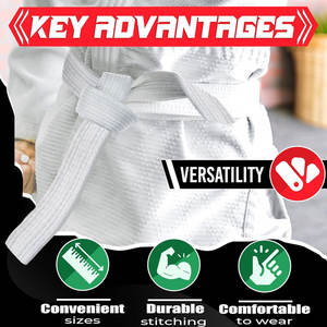 OEM Wholesale 100% Cotton Martial Arts <b>Belts</b> <b>Kids</b> Judo Karate Taekwondo BJJ <b>Belts</b> Custom Double <b>Belts</b> - Product Image 4