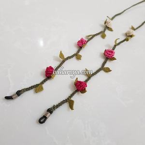 İğne oyasıtomurcuk ชิ้นส่วนแว่นตาสี Pembe-krem - Product Image 1