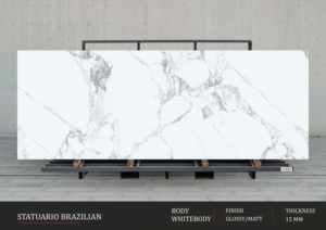 Concepts d'aménagement intérieur minimaliste moderne utilisant des dalles de porcelaine grises à haute brillance de 800x2400 mm - Product Image 3