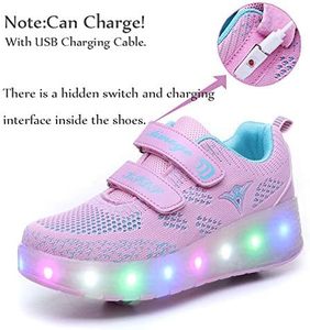 Chaussures de patin à <span class=keywords><strong>roulettes</strong></span> pour enfants, <span class=keywords><strong>baskets</strong></span> à <span class=keywords><strong>roulettes</strong></span> pour garçons et filles, <span class=keywords><strong>baskets</strong></span> de sport <span class=keywords><strong>avec</strong></span> led pour Noël, anniversaire, cadeau de spectacle pour enfants - Product Image 4