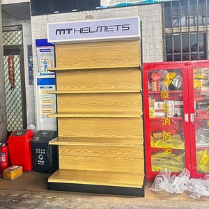 공장 사용자 정의 크기 색상 우드 그레인 컬러 슈퍼마켓 디스플레이 랙 곤돌라 선반 라이트 박스 - Product Image 2