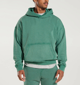 เสื้อฮู้ดสำหรับผู้ชายผ้าฝ้ายซักด้วยกรดเสื้อบาสเก็ตบอลมีซิปไซส์พิเศษสำหรับฤดูหนาวผลิตตามสั่ง100% - Product Image 5