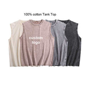 Débardeur délavé à l'acide pour hommes sur mesure Streetwear tricoté taille XL respirant broderie capuche décontractée meilleur fournisseur pour les articles en vrac - Product Image 3