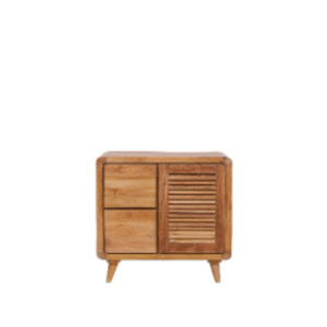 Armoire minimaliste avec modèle TC-15 avec 2 tiroirs + 1 porte de 80 CM en teck massif et durable - Product Image 2