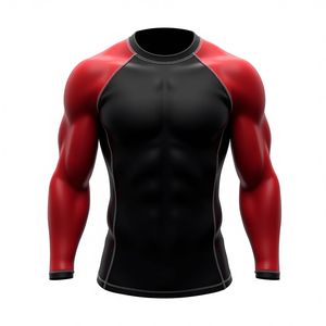 Entraînement de force athlétique professionnel Gym Workout Rash Guard BJJ MMA Sports de combat Conception sublimée Respirant pour Martial - Product Image 1