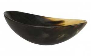 Cuenco de cuerno natural de Búfalo, vajilla ecológica de 25cm de diámetro, vajilla de servicio sostenible pulida por Crescent Crafts - Product Image 3