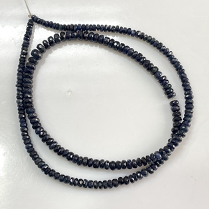 Perles Rondelle à facettes en saphir bleu de qualité supérieure Pierre précieuse naturelle pour la fabrication de bijoux - Product Image 2