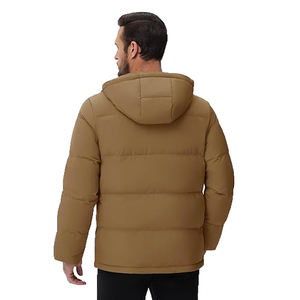 Wholesale Custom <b>Men's</b> Puffer Jacket Plus Size Soft Waterproof Outdoor <b>Black</b> Fashionable Winter Fabric Manufacturer - Product Image 2