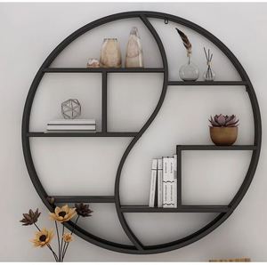 Industrial hanging circular <b>wall</b> <b>shelf</b> <b>wall</b> <b>mounted</b> storage <b>shelf</b> for home hotels living room kitchen decor made in india 2023 - Product Image 4