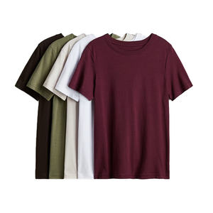 Traje informal de cuello redondo de algodón suave para niños activos moda verano esencial Simple sólido Camiseta estilo cómodo y ligero - Product Image 6