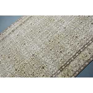 พรมวินเทจขนาด 5.5x8.3 ฟุต พรมตุรกีขนาดใหญ่ พรมลายทางสีเบจน้ำตาล - Product Image 5