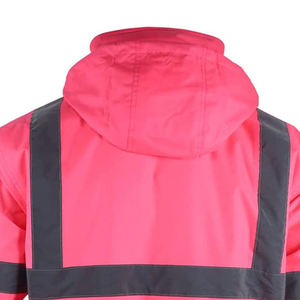 High Quality Winter Men's Reflective Safety <b>Work</b> Jacket High Street Hooded 100% Polyester Canvas <b>Stand</b> Collar Waterproof Custom - Product Image 6
