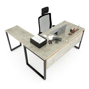 Contemporary Executive L-Shaped Plywood <b>Desk</b> with Luxury Design Melamine <b>Wood</b> Office <b>Desks</b> & Manager <b>Desk</b> - Product Image 5