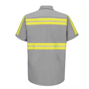 Proveedor de Ropa de Seguridad Clase 2 OEM, MOQ Bajo, Camisas FR Reflectantes Industriales Duraderas, Uniforme de Trabajo Azul Marino - Product Image 5