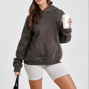 <b>Oversized</b> <b>Fleece</b> <b>Hoodie</b> for Women OEM Custom Pullover Sweatshirt Long Sleeve Casual Wear Wholesale Factory Supplier - Product Image 1