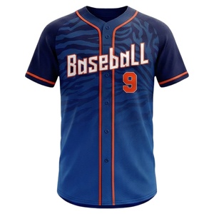 Conjuntos de Camisetas de Béisbol Personalizadas para Hombre, 100% Poliéster, Cuello en V, Diseño Sólido, Transpirables, de Secado Rápido, Impresión por Sublimación, 300g, OEM - Product Image 1