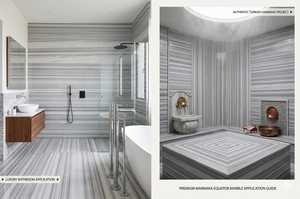 Marmo Cem 2026 <span class=keywords><strong>Turco</strong></span>, Grande Lastra per Hotel e <span class=keywords><strong>Hammam</strong></span>, Uso Commerciale, Lucidato, Durevole, Bianco a Strisce, Qualità Premium, Spessore 2cm - Product Image 5