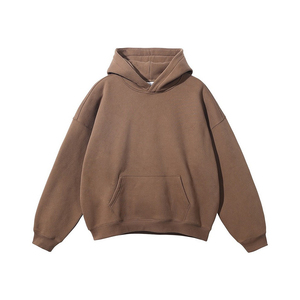 Sweats à capuche personnalisés pour homme coton bouffée sérigraphie pull surdimensionné épaules tombantes poids lourd haute qualité basiques à capuche - Product Image 4