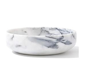 Bol en marbre 100% fait à la main pour servir les aliments, bol en marbre de bonne qualité, meilleur fabricant, forme ronde, bol en marbre pour la maison, l'hôtel - Product Image 2