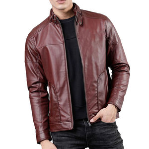 Veste en cuir véritable de la meilleure qualité pour hommes pour l'automne et l'hiver High Street Style couleur unie avec service OEM vente en ligne - Product Image 1