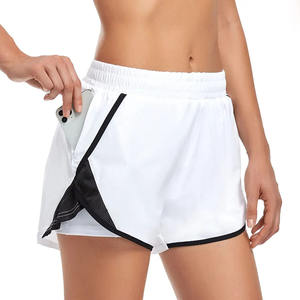 Pantalones cortos informales para correr de cintura alta para mujer, transpirables, de secado rápido, 100% de algodón, nombre de equipo personalizado y logotipo, precio al por mayor - Product Image 3