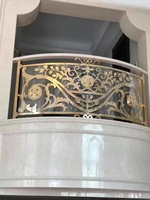 Luxus vergoldete Balustraden Aluminium Edelstahl Baluster Kunst geländer für Villen Hotels Lobby Projekte