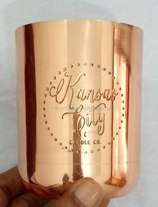 Luxury Custom Solid Brass 16 Oz Empty Candle Jars Modern Engraving Finish Casting Metal Containers for Home Decoration - Product Image 5