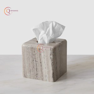 Boîte à mouchoirs de décoration intérieure de conception antique Boîte à mouchoirs de couleur blanche en marbre de haute qualité pour stations balnéaires Boîte à mouchoirs de décoration de table Fournitures - Product Image 4