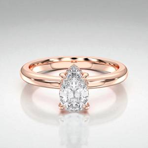 1.13 carats E-F/VVS-VS Moissanite poire et coupe ronde argent broche ensemble Solitaire bague de fiançailles pour les femmes - Product Image 2