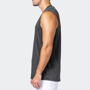 Precio barato Fitness Gym Wear Men Singlet Professional Manufactures Men's High Street Singlet para adultos Diseño con servicio OEM - Product Image 4