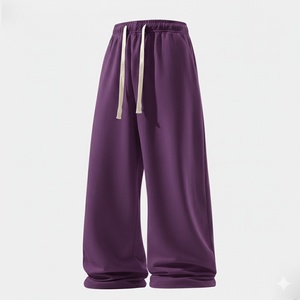 Pantalon de survêtement large pour homme avec cordon de serrage, taille élastique, coupe ample, respirant, décontracté, pour le sport - Product Image 1