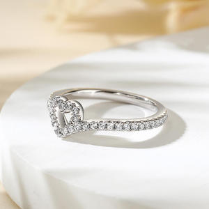 Bague de promesse Jeulia Connect Soul Heart - Argent plaqué or rose, design torsadé - Product Image 6
