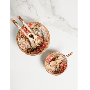 Saladier en bois de grande capacité fait à la main avec finition rustique pour la maison et le restaurant - Product Image 1