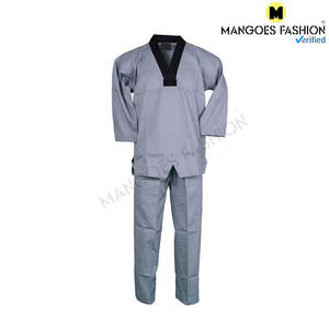 Ensemble d'uniformes de Taekwondo personnalisables en gros, arts martiaux, karaté, BJJ Gi, coton, TKD Dobok, logo frontal, entraînement, compétition, adultes - Product Image 2