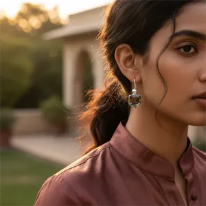 "925 Silver Smoky Quartz Crystal <b>Earrings</b> for Women" - Product Image 1