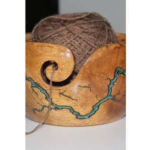 Cuenco para Hilos de Madera de Acacia de Excelente Calidad con Alimentador de Hilos Curvo para Tejer, Disponible a un Precio Accesible desde India - Product Image 2