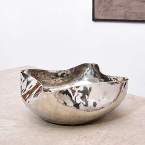 Antique Sterling Silver & Mixed Metal Fruit Bowl <b>Aesthetic</b> Movement Decorative Centrepiece Vintage Handcrafted Collectible Bowl - Product Image 5