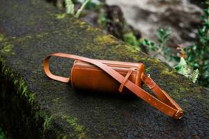 Bolsos cilíndricos de moda para mujer, bolsos cruzados de cuero genuino de alta calidad para mujer, bolsos cruzados con cremallera Vintage ecológicos - Product Image 4