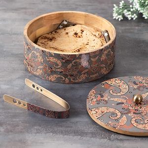 Caja de Madera Pulida para Guardar Roti, para Mantener los Alimentos Limpios y Seguros, Caja de Madera para Chapati con Tapa Elegante de AALIYAN IMPEX - Product Image 6