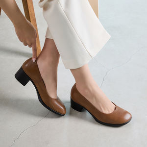 [JSHOE] Artículo Esencial, Botas de Moda en Instagram, Hechas a Mano, de Cuero Genuino de Oveja, con Punta Cuadrada, Zapatos de Tacón para Mujer - Product Image 1