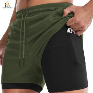 Service OEM, marque privée, shorts de course solides 2 en 1 pour hommes, coupe confortable, performance en salle de sport et en extérieur, séchage rapide et respirant - Product Image 3