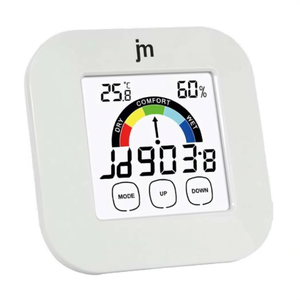 Justaminute <b>Digital</b> Alarm <b>Clock</b> With Thermo Hygrometer White Jd9038b - Product Image 2
