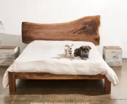 ชุดห้องนอนไม้สไตล์วินเทจหรูหราทันสมัยคุณภาพสูงขายส่ง เฟอร์นิเจอร์เตียงไม้แบบ Royal พร้อมขอบไม้ธรรมชาติ - Product Image 6