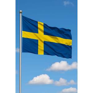 Customizable Swedish Outdoor <b>Flag</b> with Digital Printing & Aluminum <b>Pole</b>-Made of Polyester or Silk - Product Image 3